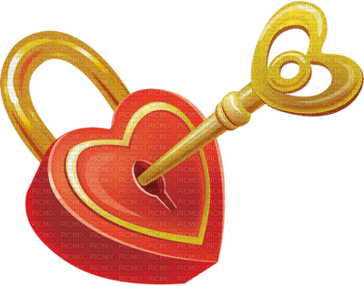 Kaz_Creations Deco Heart Love Hearts Padlock Key - ilmainen png