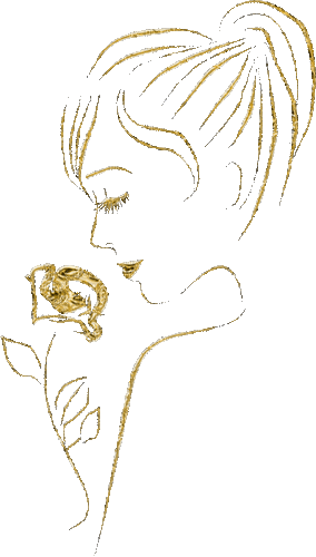 Frau, woman, Profil, Gold - 免费动画 GIF