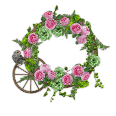 Pink Rose Wreath - png ฟรี