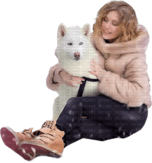 femme avec chien.Cheyenne63 - darmowe png