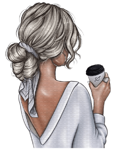 Woman White Coffee - Bogusia - zdarma png