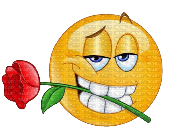 epic emoji with rose - besplatni png