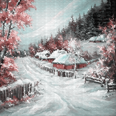 kikkapink background winter painting pastel - GIF animasi gratis