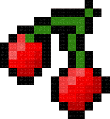 Pixel cherries - png ฟรี