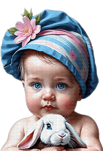 ♡§m3§♡ child easter blue cute bunny - ingyenes png