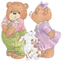 teddy couple love - GIF animado grátis