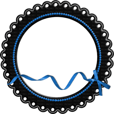 Kaz_Creations Deco Colours Circle  Frames Frame Ribbons Bows  Blue - PNG gratuit