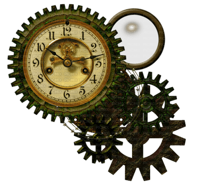 steampunk clock bp - bezmaksas png
