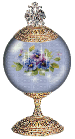 flower snow globe - GIF animé gratuit