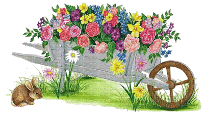 Kaz_Creations Deco Flowers Flower Colours Wheel Barrow - Nemokamas animacinis gif