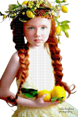 Child girl lemon - PNG gratuit