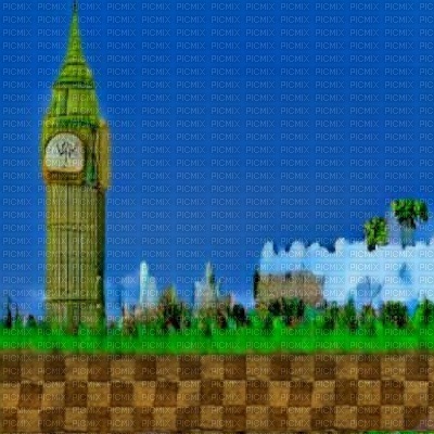 Big Ben in Green Hill Zone - png ฟรี