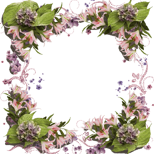 flower frame fleurs vintage - Ücretsiz animasyonlu GIF