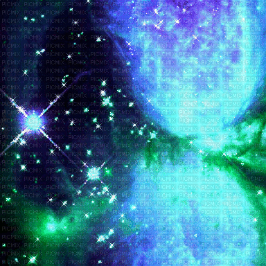 Blue Green Stars Background - GIF animé gratuit