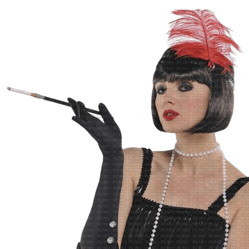 vintage flapper woman art deco - png ฟรี