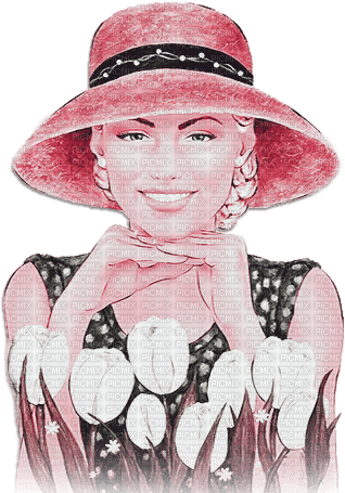 soave woman fashion hat spring vintage  flowers - kostenlos png