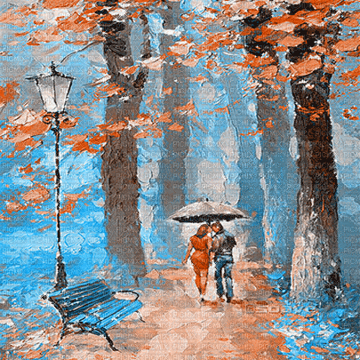 soave background animated autumn park rain tree - Δωρεάν κινούμενο GIF