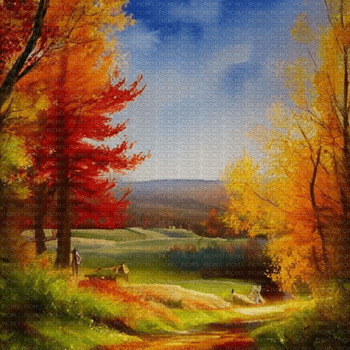 kikkapink autumn background painting - 免费PNG
