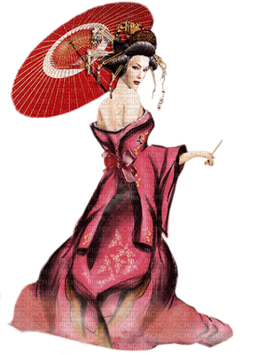 oriental woman umbrella bp - 無料png
