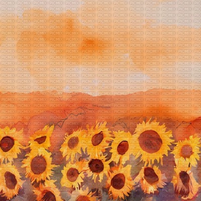 Orange Watercolour Sunflowers - png gratis