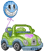 Volkswagen Bug Convertible with Balloon - Bezmaksas animēts GIF