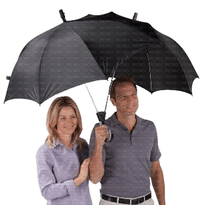 minou-couple-rain-double umbrella-dubbelparaply - PNG gratuit