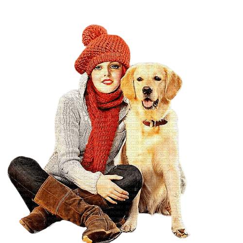 Девочка с собакой - zdarma png