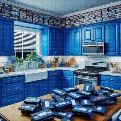 Blue VHS Tape Kitchen - png grátis