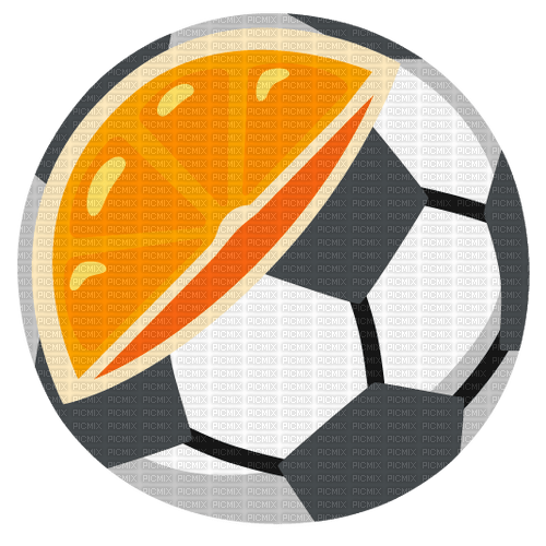 Emoji kitchen orange soccer ball - png ฟรี