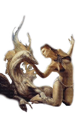 fantasy woman and dragon nataliplus - gratis png