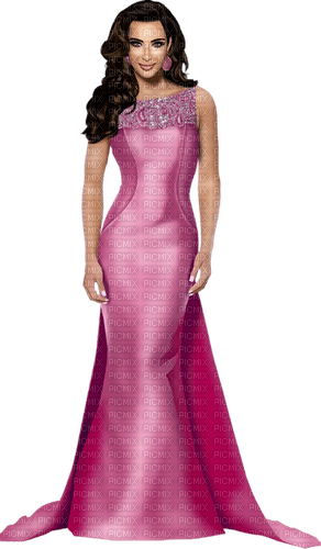 Woman Femme Pink Gown - png ฟรี