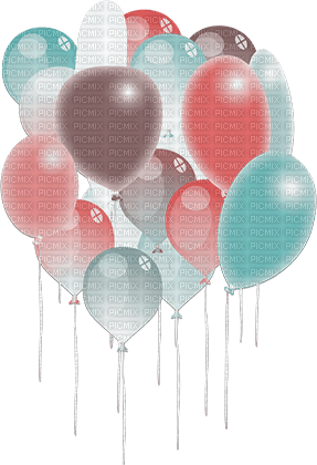 soave deco birthday balloon pink teal - PNG gratuit