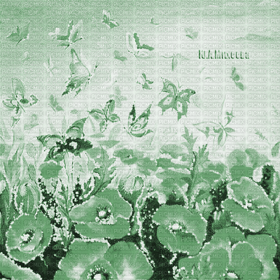 Y.A.M._Summer background flowers green - GIF animate gratis