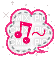 Music note cloud - GIF animado gratis