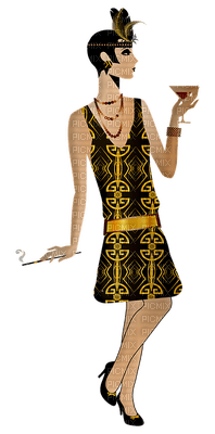 flapper, the 1920s woman nainen - ücretsiz png