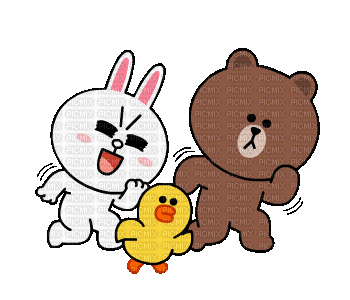 brown_&_cony love bunny bear brown cony gif anime animated animation tube cartoon liebe cher - Безплатен анимиран GIF