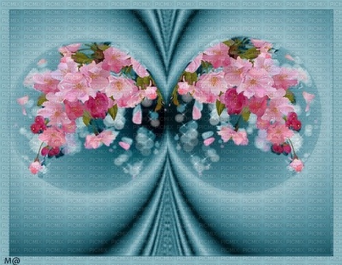 bg-blå-rosa blommor - Free PNG