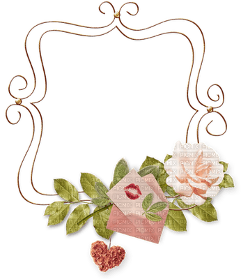 frame-guld-blomma - Free PNG