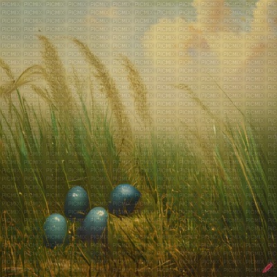 Vintage Easter Eggs in Grass - PNG gratuit
