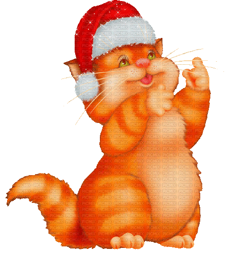 christmas cat by nataliplus - GIF animé gratuit