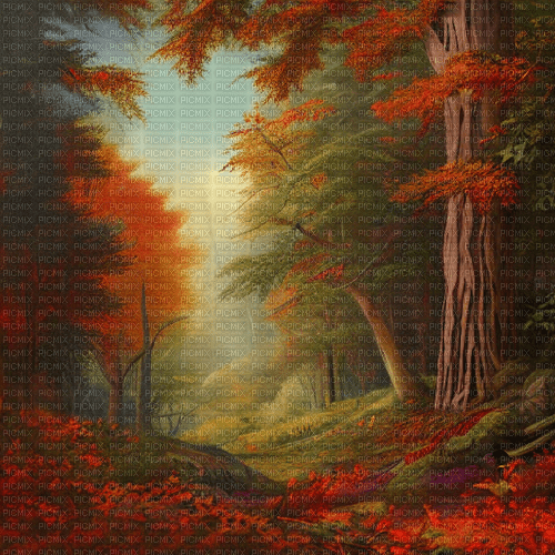 kikkapink autumn background painting - nemokama png