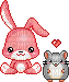 cute bunny and hamster - 免费动画 GIF