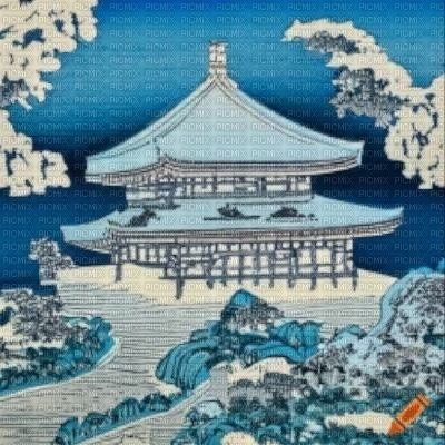 Blue Japanese Temple - ilmainen png