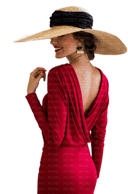 kvinna-hatt-röd - ücretsiz png