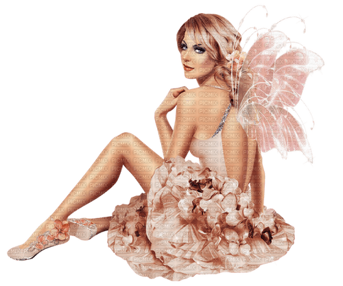fairy woman kikkapink pink sepia autumn - png gratis