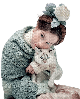 WOMAN WITH CAT  FEMME CHAT - zdarma png