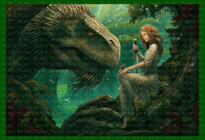 woman with dragon bp - Ingyenes animált GIF