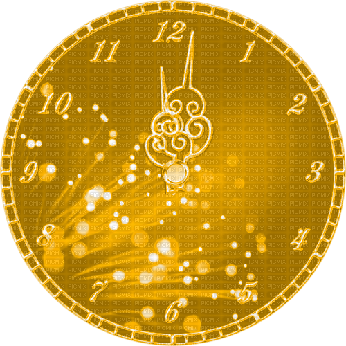New Years.Clock.Gold - gratis png