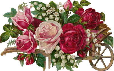 brouette et rose - Nemokamas animacinis gif