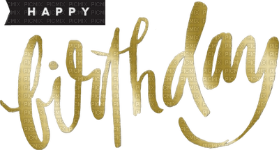 text happy birthday gold tube - png gratis